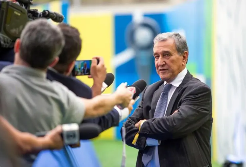 Former Brazilian national team coach and World Champion (1994) Carlos Alberto Parreira attends the inauguration ceremony of Brazilian Football Confederation (CBF) new president Rogerio Caboclo (out of frame), at the CBF headquarters in Barra da Tijuca, Rio de Janeiro, Brazil on April 9, 2019. Douglas Shineidr / AFP