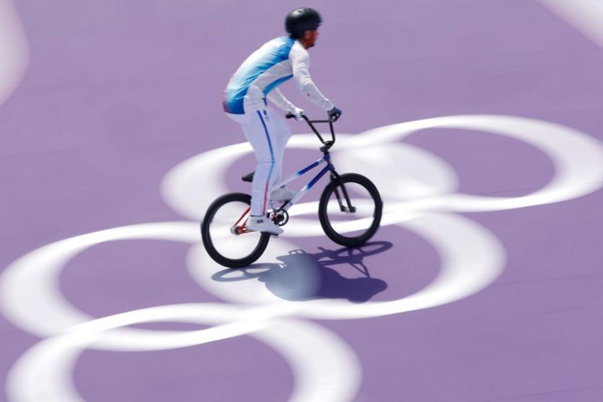 France's Anthony Jeanjean competes in the Men's Cycling BMX Freestyle Park Final during the Paris 2024 Olympic Games in Paris, on July 31, 2024. Odd ANDERSEN / AFP