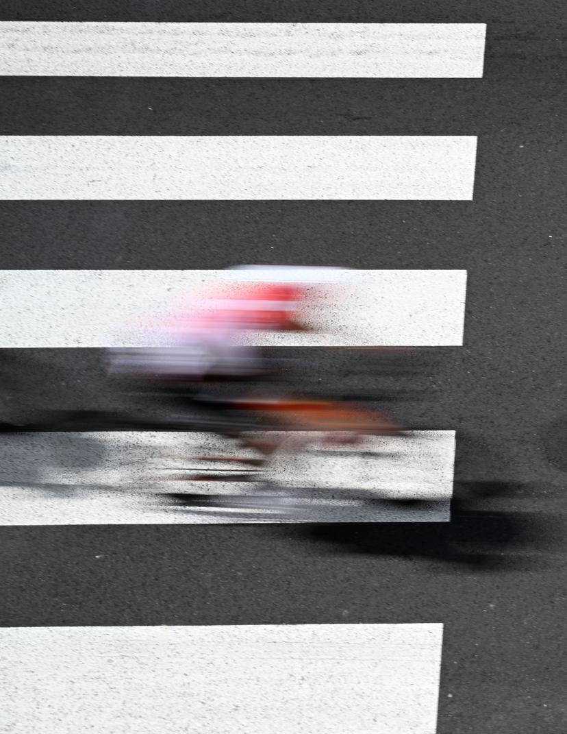 Illustration picture shows a cyclist at a zebra crossing during stage 15 of the 2025 Tour de France cycling race, from Muret to Carcasonne (169 km), on Sunday 20 July 2025 in France. The 112th edition of the Tour de France starts on Saturday 5 July in Lille, France, and will finish in Paris, France on the 27th of July. BELGA PHOTO JASPER JACOBS