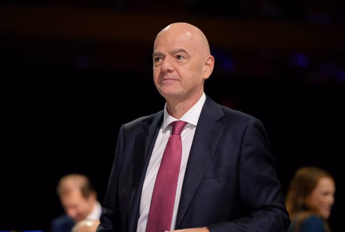 FIFA President Gianni Infantino arrives ahead of the start of the 50th UEFA Ordinary Congress in Brussels on February 12, 2026. Pau BARRENA / AFP