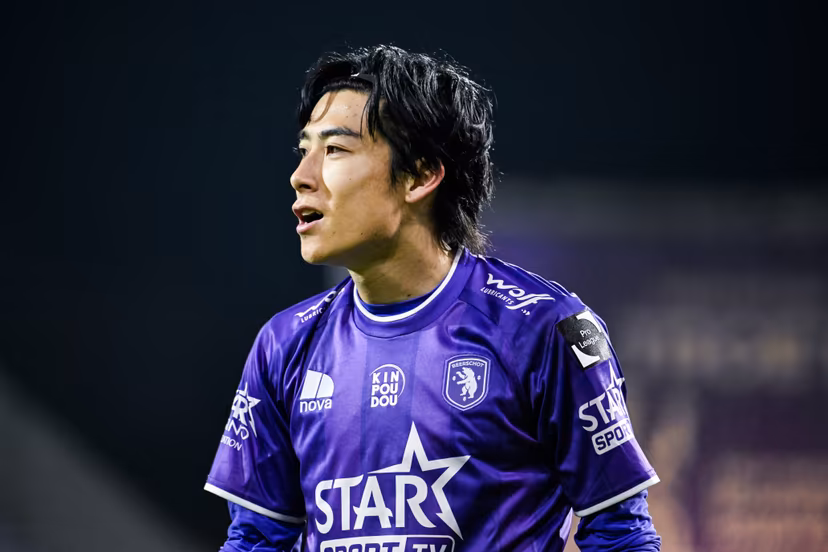 Beerschot's Ken Masui pictured during a soccer game between Beerschot VA and Jong Genk, Friday 06 March 2026 in Antwerp, on day 28 of the 2025-2026 'Challenger Pro League' 1B second division of the Belgian championship. BELGA PHOTO TOM GOYVAERTS
