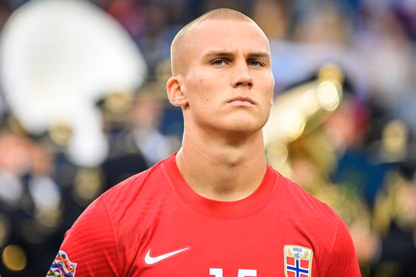 Norway's Leo Ostigard poses ahead of the UEFA Nations League football match between Slovenia and Norway at the Stozice stadium in Ljubljana, on September 24, 2022. Jure Makovec / AFP
