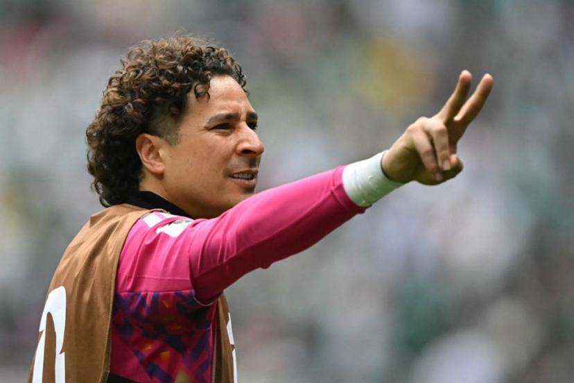 Mexico's goalkeeper #13 Guillermo Ochoa gestures during the warm-up ahead of the 2026 World Cup Group A football match between Mexico and South Africa at the Mexico City Stadium in Mexico City on June 11, 2026. CARL DE SOUZA / AFP