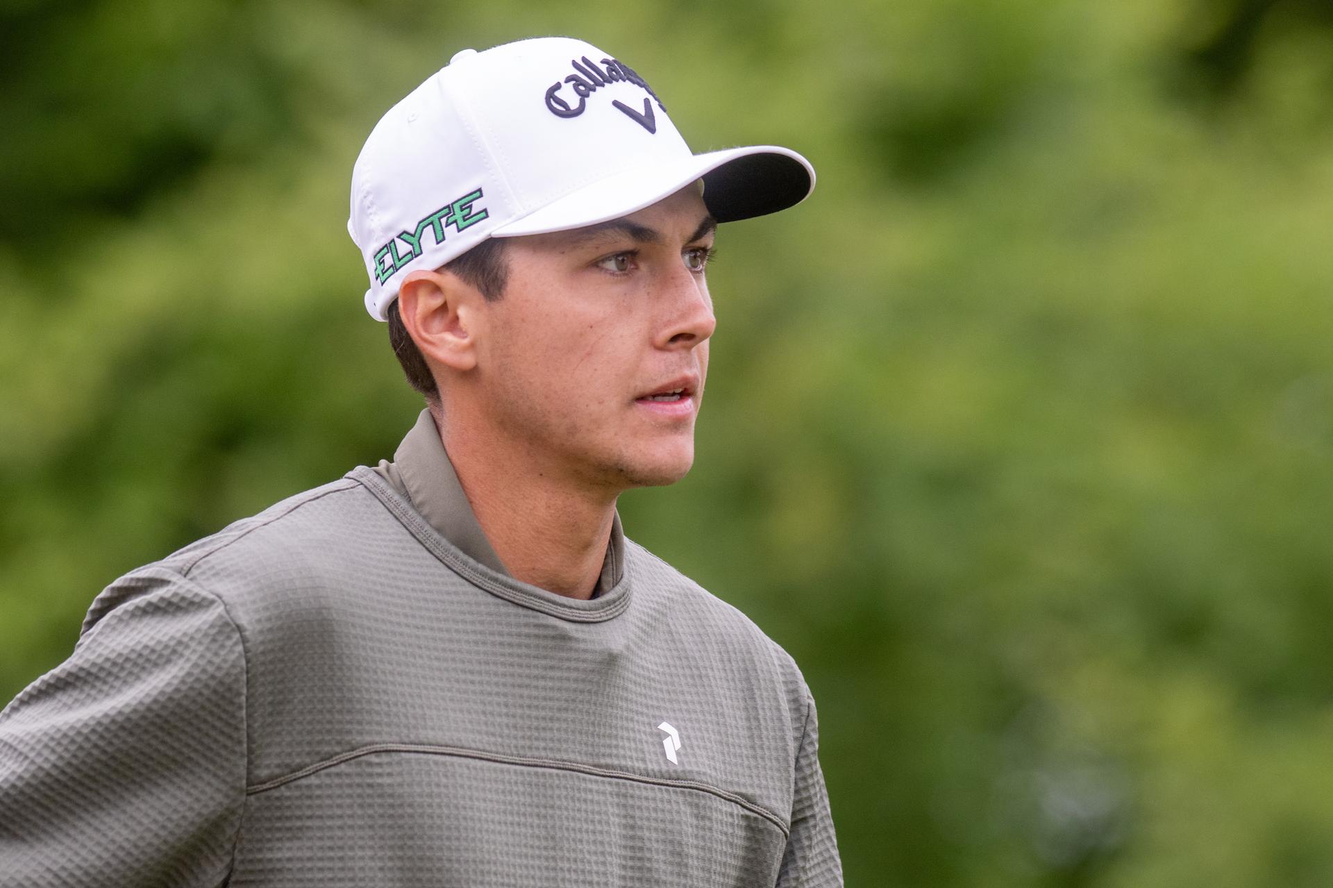 Belgian Matthis Besard pictured in action during the 2025 Soudal Open DP World Tour golf tournament, in Schilde, Wednesday 21 May 2025. From May 22 to 25, Rinkven Golf Club in Schilde will host the fourth edition of the Soudal Open, the Belgian leg of the DP World Tour. BELGA PHOTO JONAS ROOSENS