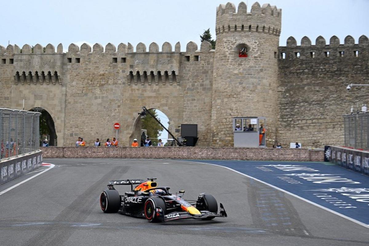 Red Bull Racing's Dutch driver Max Verstappen competes during the Formula One Azerbaijan Grand Prix at the Baku City Circuit in Baku on September 21, 2025. Alexander NEMENOV / AFP