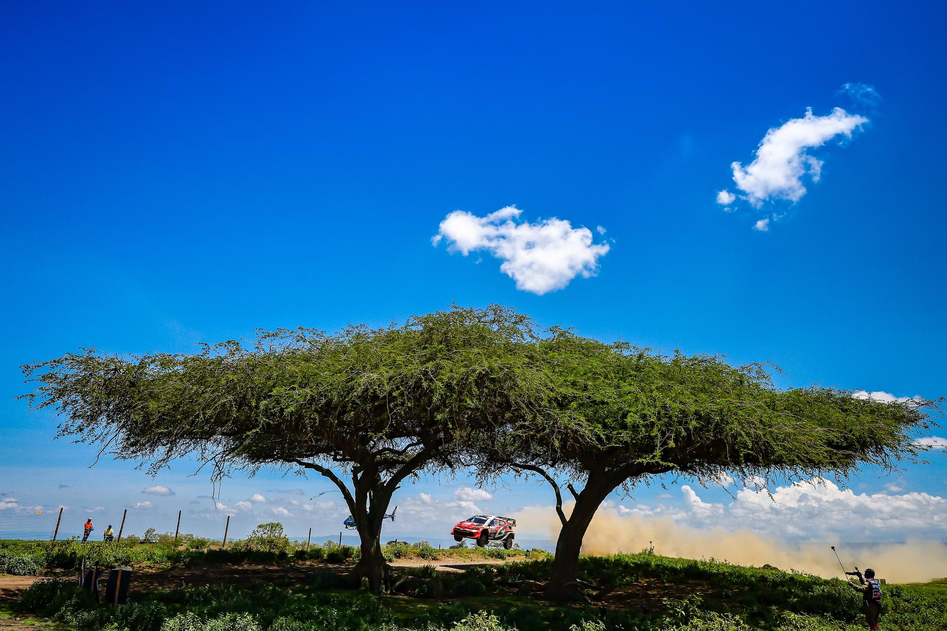 ATTENTION EDITORS - HANDOUT PICTURES - EDITORIAL USE ONLY - MANDATORY CREDIT Toyota Gazoo Racing - This handout by Eric Dupain shows Oliver Solberg and Elliott Edmondson during the stage 1 of the Safari Rally, in Kenya, on Thursday 12 March 2026. Belga and Belga editorial board decline all responsability regarding the content of this picture. PHOTO HANDOUT TOYOTA GAZOO RACING