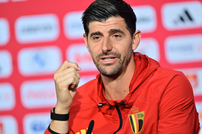 Belgium's goalkeeper Thibaut Courtois pictured at a press conference of Belgian national soccer team Red Devils in their base camp, home of the Seattle Sounders, Renton, Seattle, USA, on Thursday 11 June 2026. The Red Devils prepare for the 2026 FIFA World Cup. BELGA PHOTO DIRK WAEM
